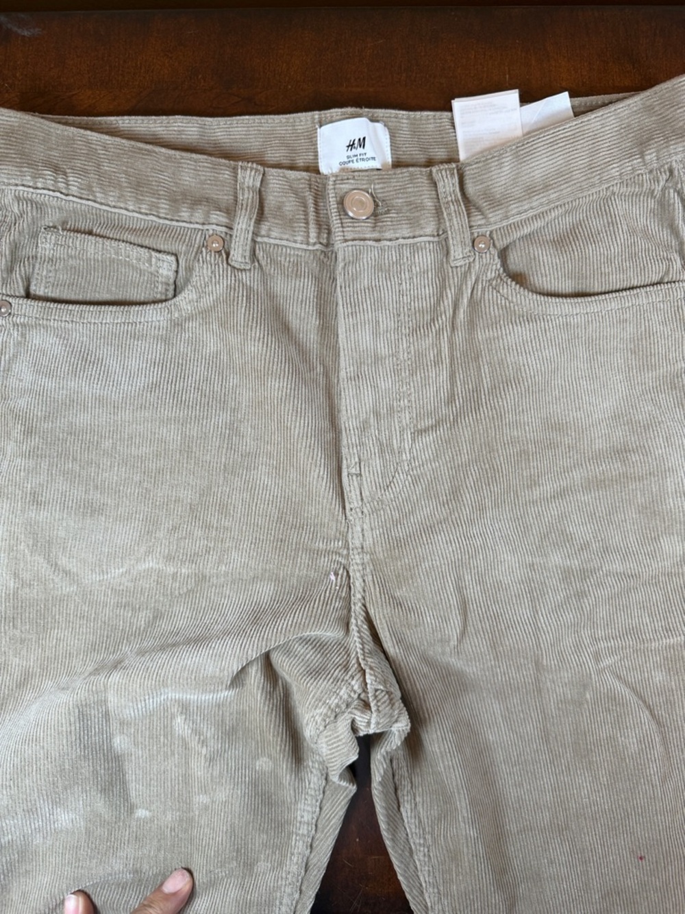 H&M Men's Light Beige Corduroy Pants